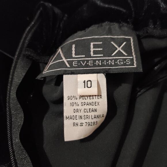 Vtg Alex Evenings Velvet Maxi Skirt Womens Size 10 Black Whimsygoth Dark Fairy - Picture 8 of 9